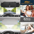 Veharvim Sun Visor Extender for Car with 2 Side Sunshade, Polarized UV400 Visor Extender Attachment for Car Visor with PC Lens,Anti-Glare for Safe Driving (2 Side Panel) (Red Zipper, Universal(2Pack))