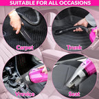 ThinkLearn Car Cleaning Kit, Car Vacuum Detailing Kit Interior with High Power Handheld Vacuum, Including 7Pcs Detailing Brus