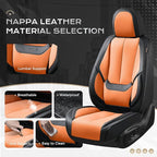 Coverado Seat Covers, Car Seat Covers Front Seats, Leather Seat Covers for Cars, Car Seat Protector Waterproof, Black Car Sea