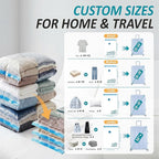 Cozy Essential Travel Vacuum Storage Bags with Rechargeable Cordless USB Pump, Space Saver Bags for Luggage, Suitcase, Carry-