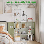 C&AHOME Cube Storage Organizer, 12-Cube Closet Cabinet Organizer, DIY Cube Shelf, Plastic Stackable Bookshelf, Modular Shelvi