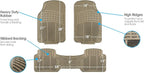 FH Group Car Floor Mats - Heavy-Duty Rubber Floor Mats for Cars, Universal Fit Full Set, Trimmable Automotive Floor Mats, ClimaProof Floor Mats For Most Sedan, SUV, Truck Floor Mats Beige