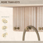 Rebee Vision Farmhouse Key Holder Wall Mount - Key and Mail Holder for Wall with Mini Floating Shelf and 4 Key Hooks - Perfec