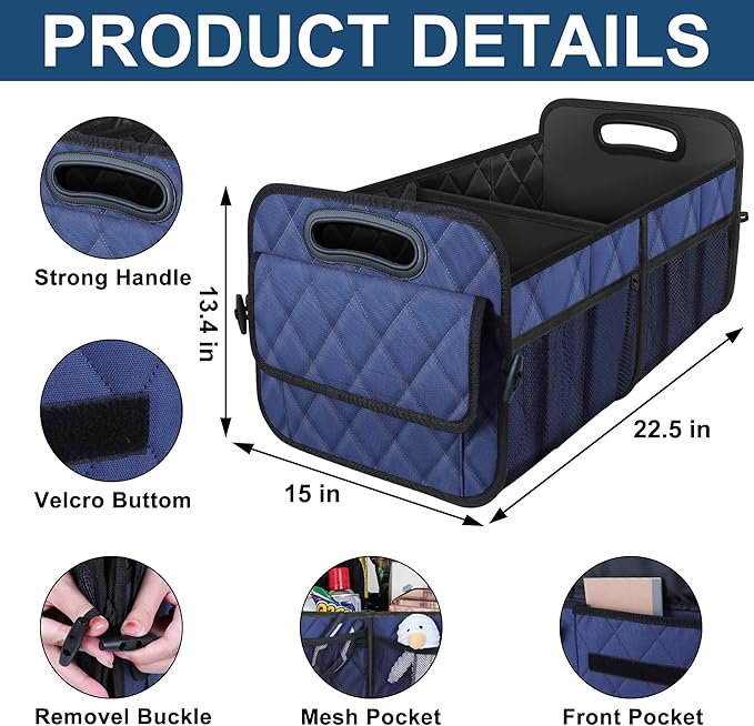 Deosk Car Trunk Organizer for SUV, Car Organizers and Storage with 6 Pocket, Car Accessories for Women/Men 70L Waterproof