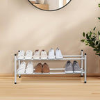 STORAGE MANIAC Expandable Shoe Rack, 8 Pairs Stackable Small Shoe Rack, Metal Adjustable Shoes Organizer for Closet, Entryway