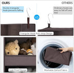 GRANNY SAYS 3-Shelf Closet Organizers and Storage, Foldable Hanging Closet Organizer, Hanging Closet Shelves with 2 Metal Hoo