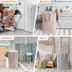 Lifewit 2 Pack Laundry Basket 80L Each, Collapsible Clothes Hamper with Reinforced Handles, Freestanding Waterproof Design fo