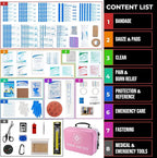 Large First Aid Kit - 410 Piece Dual-Color Emergency Kit with Hard Shell,Professional Survival Kit for Home, Car, Travel, Hik