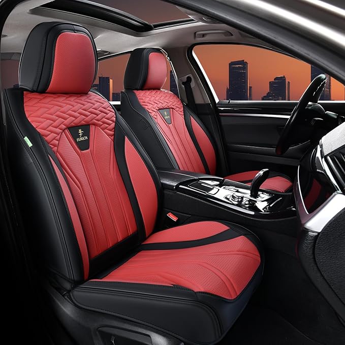 FLORICH Seat Covers for Cars, Waterproof Automotive Seat Covers, Leather Car Seat Covers 2 Pack, Universal Front Seat Cushion