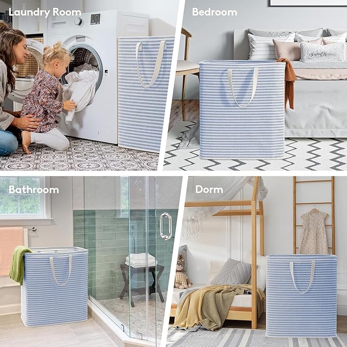 Lifewit 1 Pack Laundry Basket 100L Each, Collapsible Clothes Hamper with Reinforced Handles, Freestanding Waterproof Design f