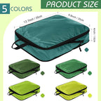 5 Pack Compression Packing Cubes for Travel Space Saving Cubes Luggage Organizer for Suitcase(Green,M)