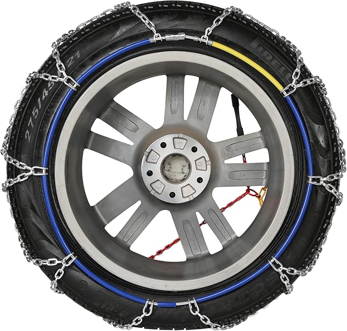 Snow Chains, Wear-Resistant High Carbon Steel Anti Slip Tire Chain for Light Truck, Pickups, and SUVs, Set of 2 (4WD-70)