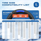 Snow Socks for Tires, Winter Traction Alternative to Snow Chains, Emergency Anti-Slip Tire Covers for Cars/SUVs/Trucks, Reusa
