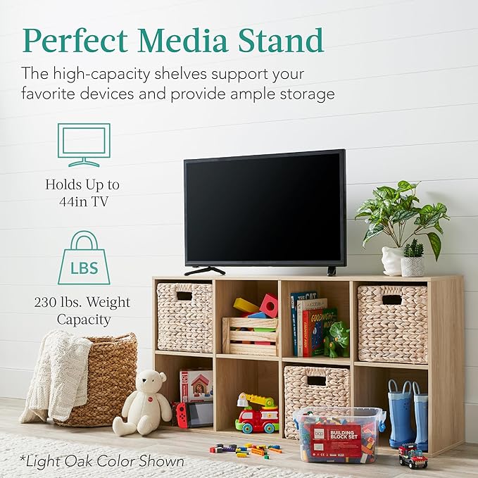 Best Choice Products 8-Cube Storage Organizer, 11in Shelf Opening, Bookcase, Display Shelf, Customizable w/ 3 Removable Back 