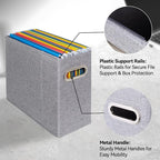 2 Packs Letter Size File Organizer, File Folders Organizer, Fabric Storage Box, Collapsible Paper Organizer with Metal Handle