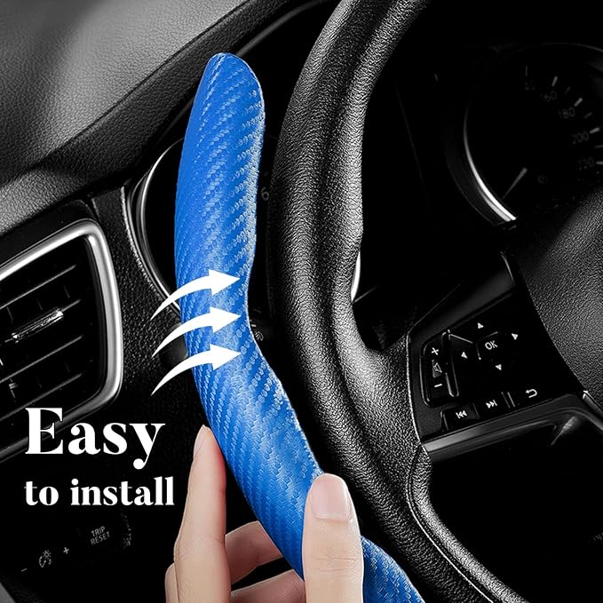 Carbon Fiber Steering Wheel Cover 3pcs Anti-Slip Car