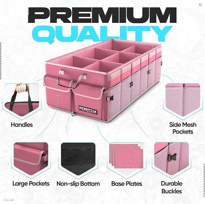 FORTEM Trunk Organizer For SUV Car Trunk Organizer, Foldable Storage, Car Accessories for Women Men, Collapsible Bag, Perfect C