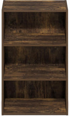 Furinno Basic Book Shelf, 3-Tier Bookshelf, Storage Organizer Bookcase with Open Shelf, 11 x 17 x 26, for Living Room, Bedroo