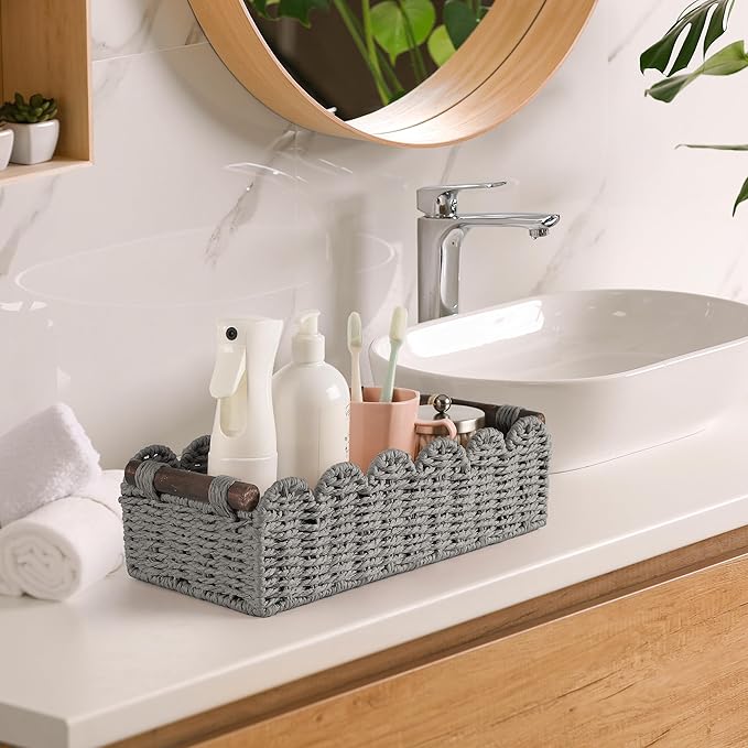 Toilet Paper Storage Basket Bathroom Counter Organizer Wicker Baskets for Organizing Cute Basket for Bedroom Nursery Room Kit