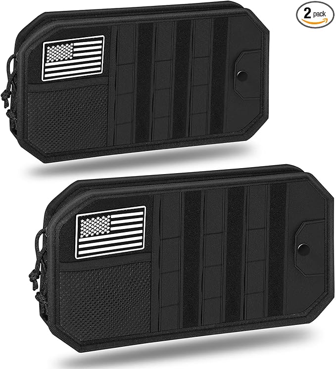 Car Sun Visor Organizer, Car Visor Organizer with Multi-Pocket Net Zipper, Sun Visor Storage with Multiple Storage Compartments for Universal Most Vehicles, 2 Pcs, Black