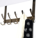 Dseap Over The Door Hook Hanger - Fits 1 3/8" to 1 3/4" Standard Doors | 5 Tri Hooks Heavy Duty Towel/Coat Rack | Door Organi