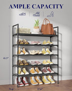 Kitsure Shoe Rack - 5-Tier Shoe Organizer, Shoe Rack for Closet, Entryway, Bedroom, Easy- Assembly Storage Shelf with Side Ha