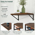 Floating Shelves, 12 Inch Deep Rustic Wood Wall Storage, 36W x 12D Wall Shelves Set of 2, Heavy Duty Metal Brackets, Large In