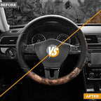 Mossy Oak Full Camo Steering Wheel Cover - Made from Premium Leather, Universal Fit for 14 1/2 to 15 inches - Official Licens