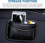 Car Seat Side Pocket Organizer, Premium PU Leather Auto Console Side Pocket, Universal Gap Bag & Pen Holder for Car, Mini Storage Pouch for Phone, Sunglass, Document and Automotive Tray(Black)