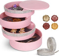 CONBOLA Jewelry Holder Organizer, Christmas Gifts Ideas for Women, Small Jewelry Storage Box Earring Holder, 5-Layer Rotating