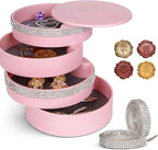 CONBOLA Jewelry Holder Organizer, Christmas Gifts Ideas for Women, Small Jewelry Storage Box Earring Holder, 5-Layer Rotating