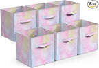 Sorbus Fabric Storage Cubes - 6 Foldable Tie Dye Storage Bins for Organizing Cubbies, Toy Box - Clothes Storage & Closet Orga