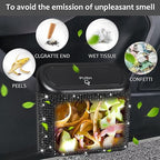 Accmor 2 Pack Bling Car Trash Can with Lid, Small Garbage Can, Auto Garbage Storage Bin with 90pcs Garbage Bags, Sparkling Crystal Trash Bags Holder for Car, Home, Office Storage (Black Rhinestone)