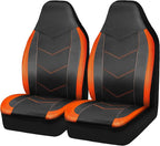 PIC AUTO High Back Front Car Seat Covers - Sports Carbon Fiber Mesh Design, Two Front Set, Airbag Compatible, Universal Fit f
