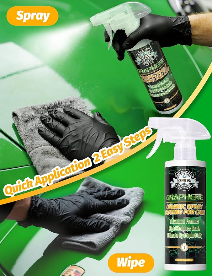 Kingvo Ceramic Spray Coating for Cars, Car Leather Conditioner Automotive Clear Coat Detail Spray Polishing Kit Leather Care 