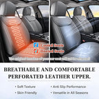 Coverado Car Seat Covers Front Seats, Luxury Nappa Leather Waterproof Seat Covers for Cars, Universal Front Seat Covers, Driv