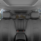 carXS Seat Covers for Cars, Solid Gray Two-Tone Car Seat Covers with Matching Back Seat Cover, Made to Fit Most Auto Truck Va