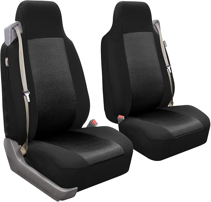 FH Group Car Seat Cover Rear Set Striking Striped Car Seat Covers with Rear Split Bench, Universal Fit Interior Accessories f