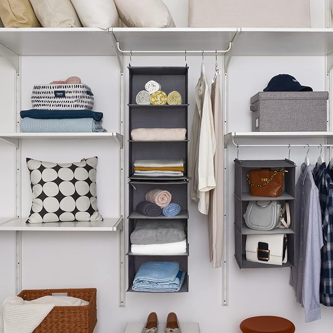 GRANNY SAYS 6-Shelf Hanging Organizer for Closet, Separable to 2 Pack 3-Shelf Hanging Shelves, Hanging Organizer for Bedroom,