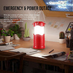 Lichamp LED Camping Lantern, 4 Pack Battery Powered Flashlight for Power Outages, Portable Collapsible Hanging Light Essentia