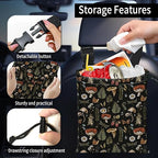 Car Trash Bag Large Hanging Can for Back of Seat, Cute Waterproof Car Garbage Bag for Vehicle, Travelling, Outdoor Cute Boho Mushroom