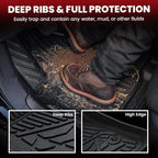 LASFIT Floor Mats for Ford Maverick 2022-2025 2026 (for EcoBoost Gasoline Models Only) All Weather Car Floor Pretoctor TPE Truck Liners for Ford Maverick Gas, 1st & 2nd Row Black