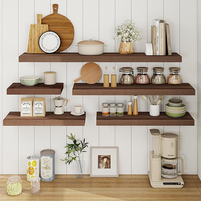 Fun Memories 16 Inch Floating Shelves for Wall, 9.3Inch Deep Floating Shelf, Extra Deeper & Thicker Wall Mounted Storage Shel