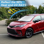 Sunshade for Toyota Sienna 2021-2024 2025 L LE SE XLE Limited Van Minivan Car Accessories Front Window 210T Reflective Shield Cover for Windshield Sun Visor