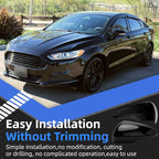 Driver Side Mirror Cover Replacement for Ford Fusion 2013 2014 2015 2016 2017 2018 2019 2020 2021 2022 - Left Side Mirror Covers, Rear View Mirror Cap Accessories With Lamp, Black