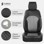 FLORICH Automotive Seat Covers 2 Seats Breathable Front Car Seat Cover Leather Air Mesh Car Seat Protector Cushion Airbag-Com