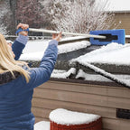 Snow Joe 18" Telescoping Snow Broom & Ice Scraper for Cars, No-Scratch Foam Brush - Long and Extendable Ice Removal Tool for Car Window and Automotive Windshield, SJBLZD