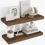 24 Inch Floating Shelves, 3D Textured 24"x9.25"x1.5" Inch Deep Floating Shelves for Wall, Wooden Shelves for Bathroom, Bedroo