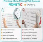 Upgraded Metal Pegboard Wall Organizer Kit – Magnetic, Heavy-Duty Peg Board with Shelves, Hooks & Clips – Wall Mount Storage 