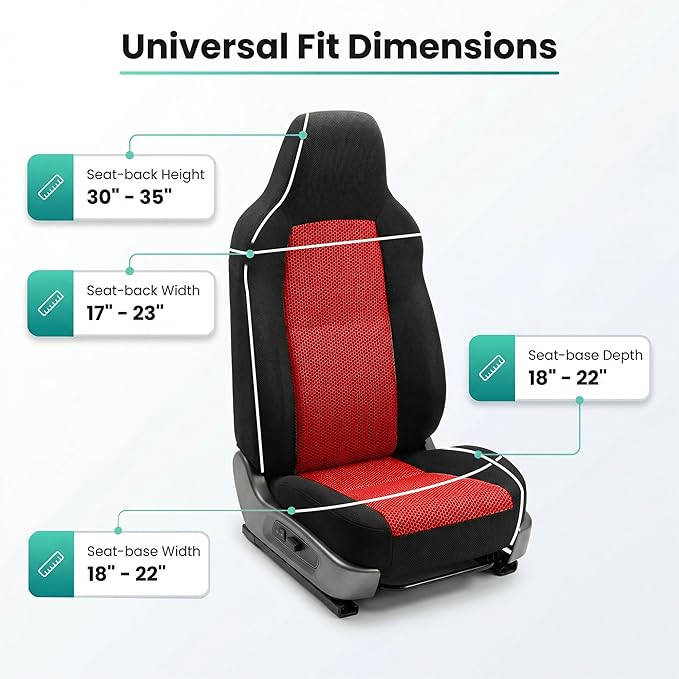 FH Group Automotive Front Car Seat Covers for SUV, Trucks, Sedan and More - Universal Fit Front High Back Design Interior Acc